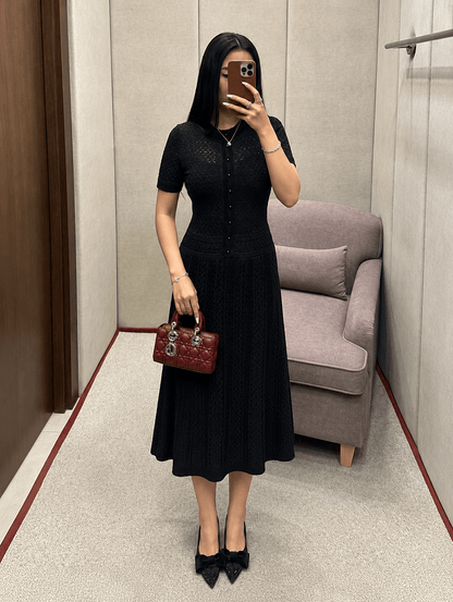 SOKYND Brynn Half Button Knitted Midi Dress DressesSOKYND-785431-BLA-XS-58967BlackXS