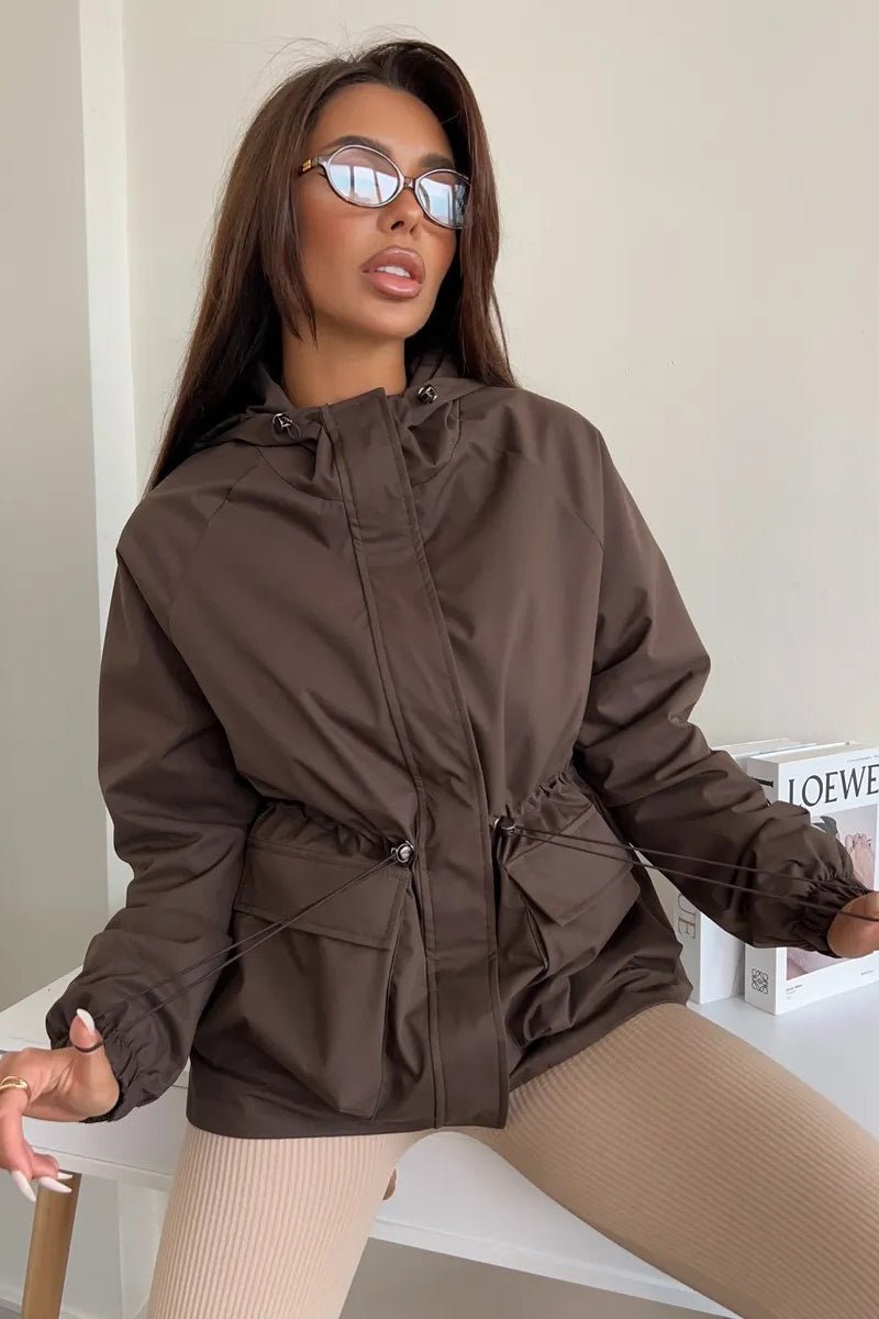 SOKYND Camila Waterproof Hooded Jacket Coats & JacketsBrownS