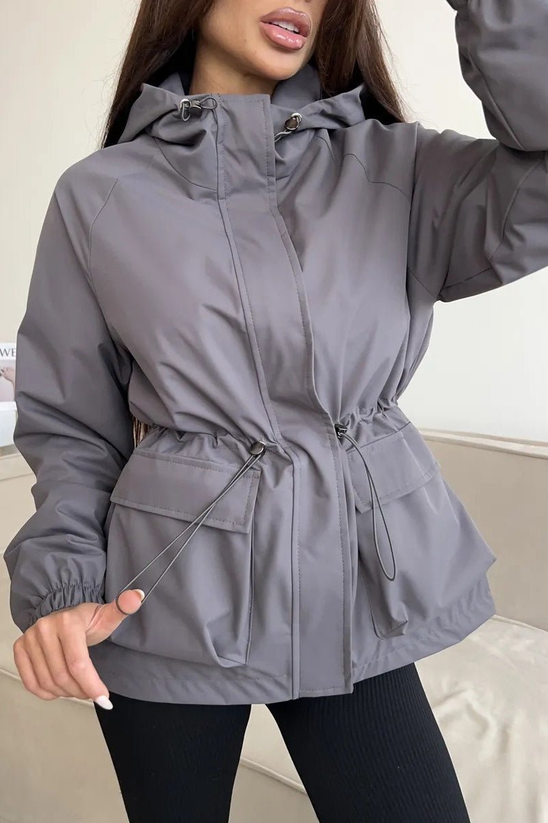 SOKYND Camila Waterproof Hooded Jacket Coats & JacketsGreyM