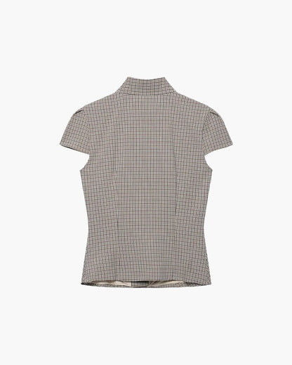 SOKYND Carla High Neck Plaid Fitted Blouse BlouseSOKYND-114967-BLA-S-06679BlackS