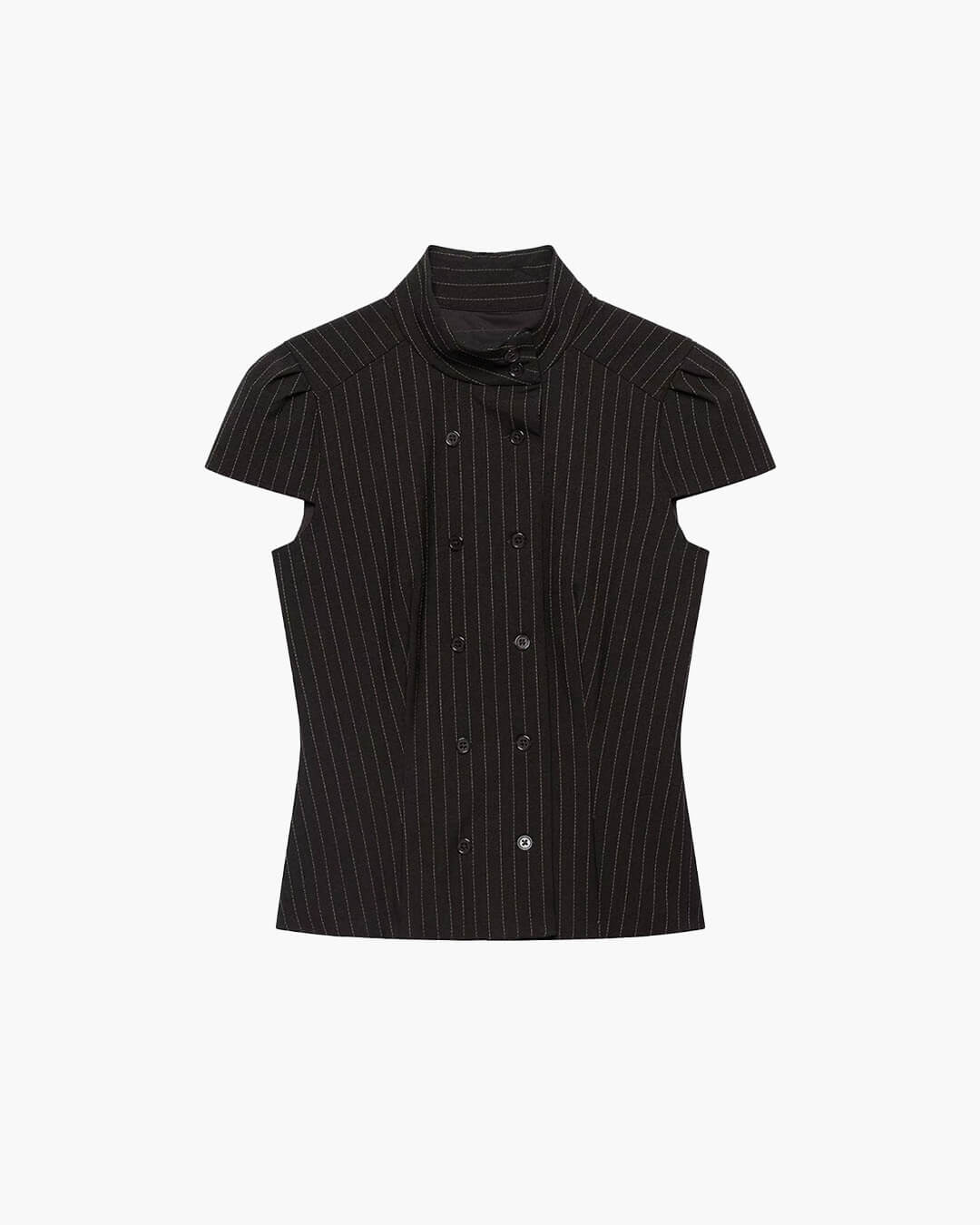 SOKYND Carla High Neck Plaid Fitted Blouse BlouseSOKYND-114967-BLA-S-06679BlackS