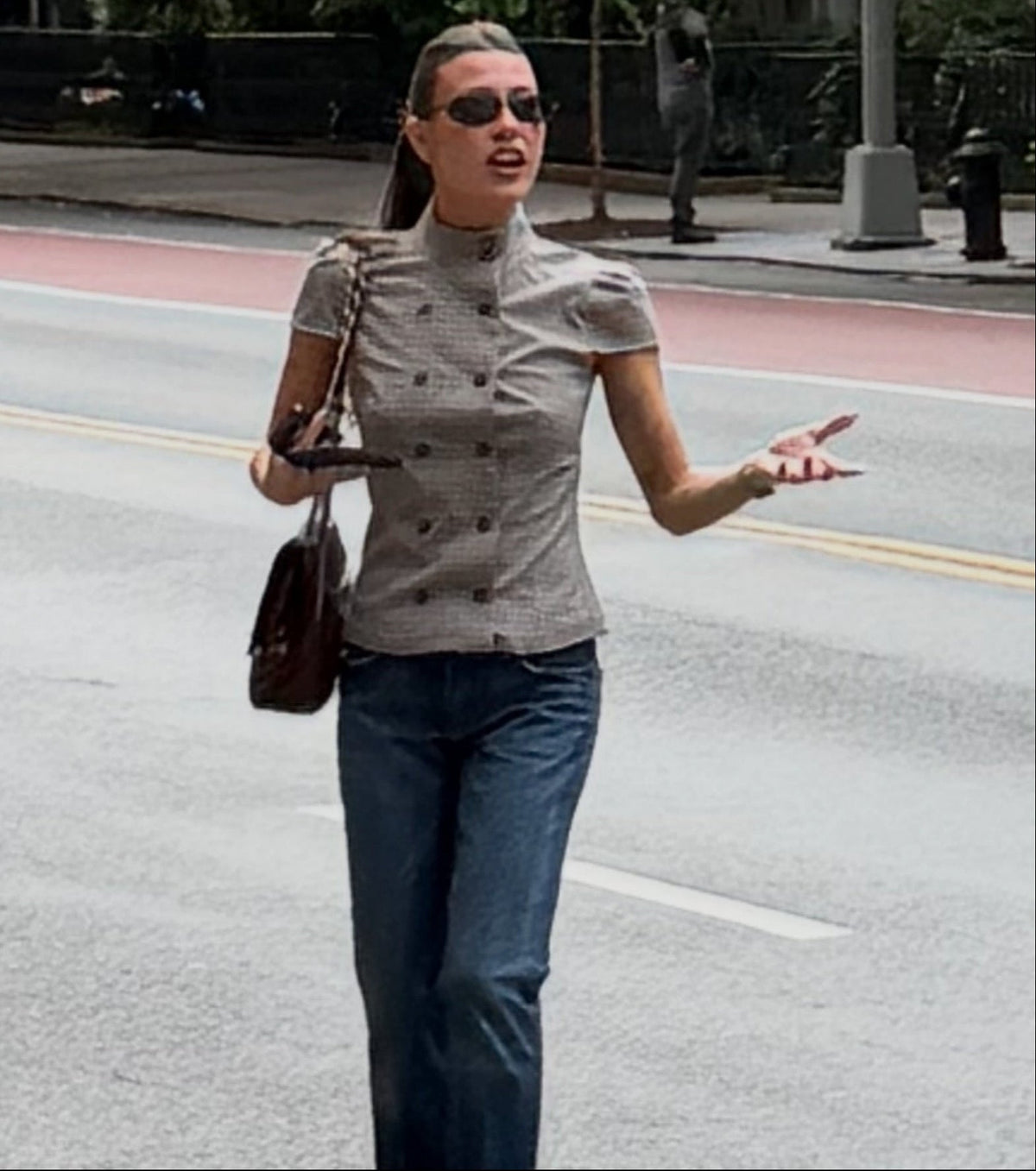 SOKYND Carla High Neck Plaid Fitted Blouse BlouseSOKYND-114967-GRE-L-41143GreyL