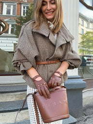 Cassandra Lapel Checkered Coat