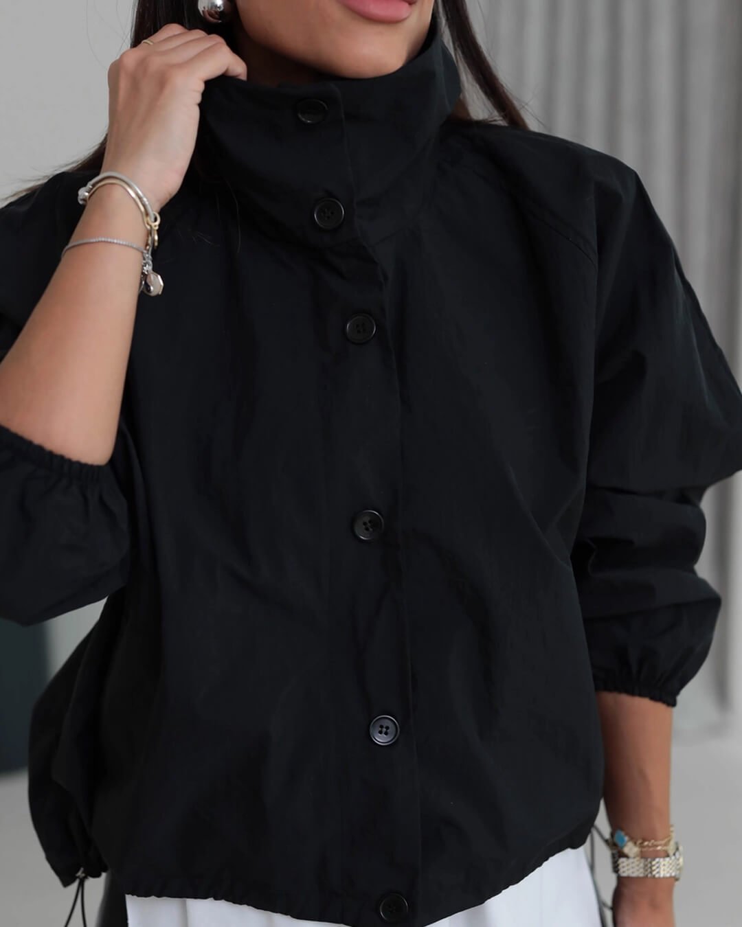 SOKYND Celeste High - Neck Jacket Coats & JacketsBlackS