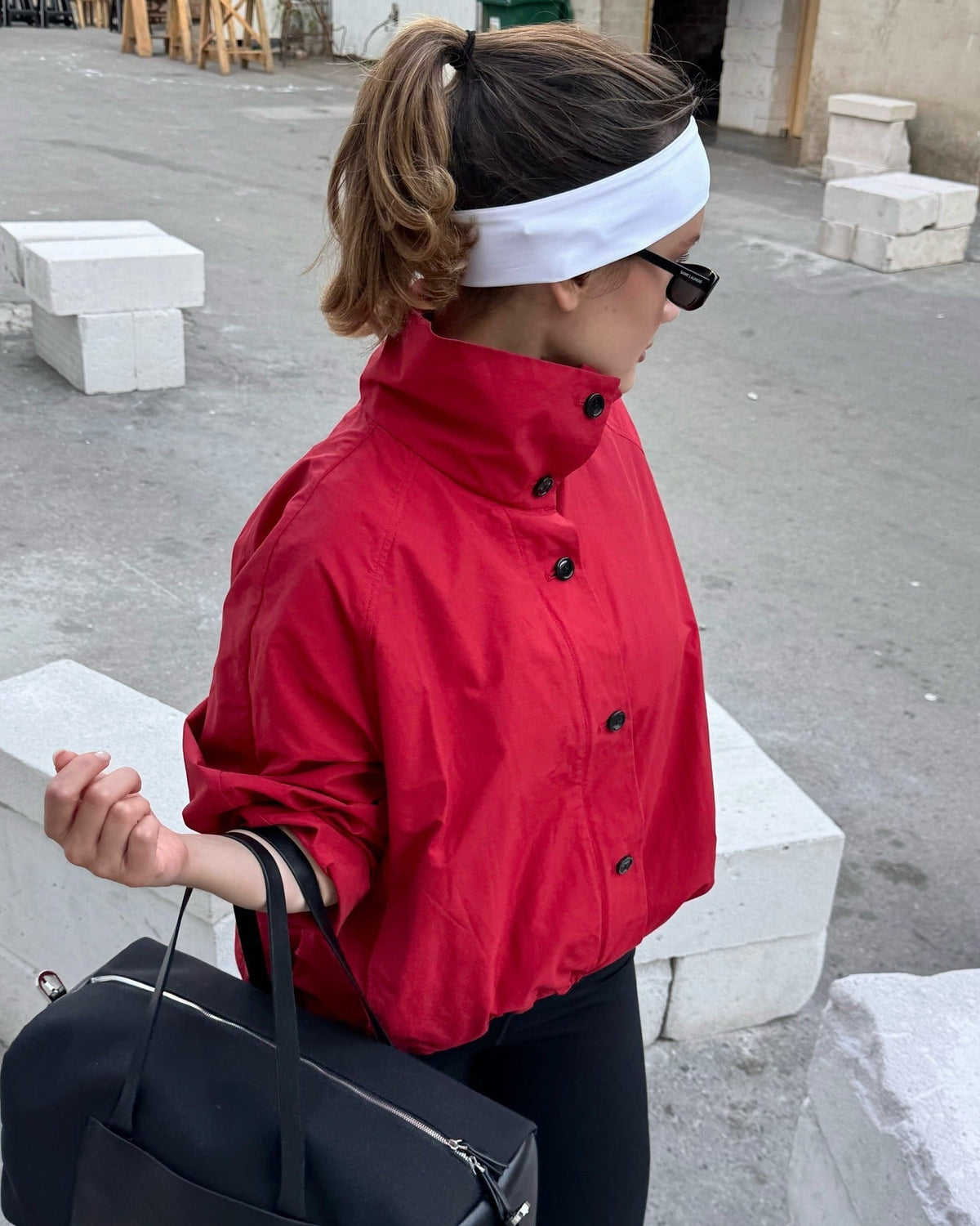 SOKYND Celeste High - Neck Jacket Coats & JacketsRedL