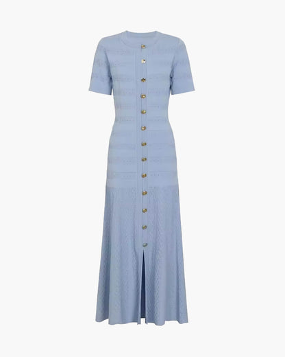 SOKYND Celeste Ribbed Knit Midi Dress DressWhiteXS