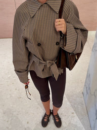 Daniela Plaid Belted Trench Coat
