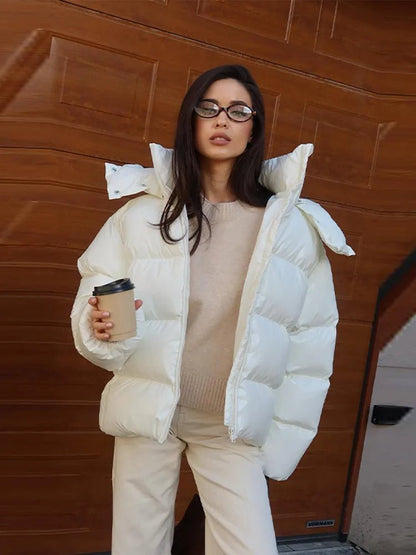 SOKYND Davina Hooded Puffer Jacket Coats & JacketsEx1767356248748899138WhiteM