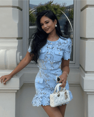 Delilah Floral Lace Mini Dress