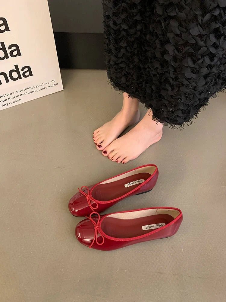 SOKYND Delphine Bowtie Ballet Flats ShoesRed35