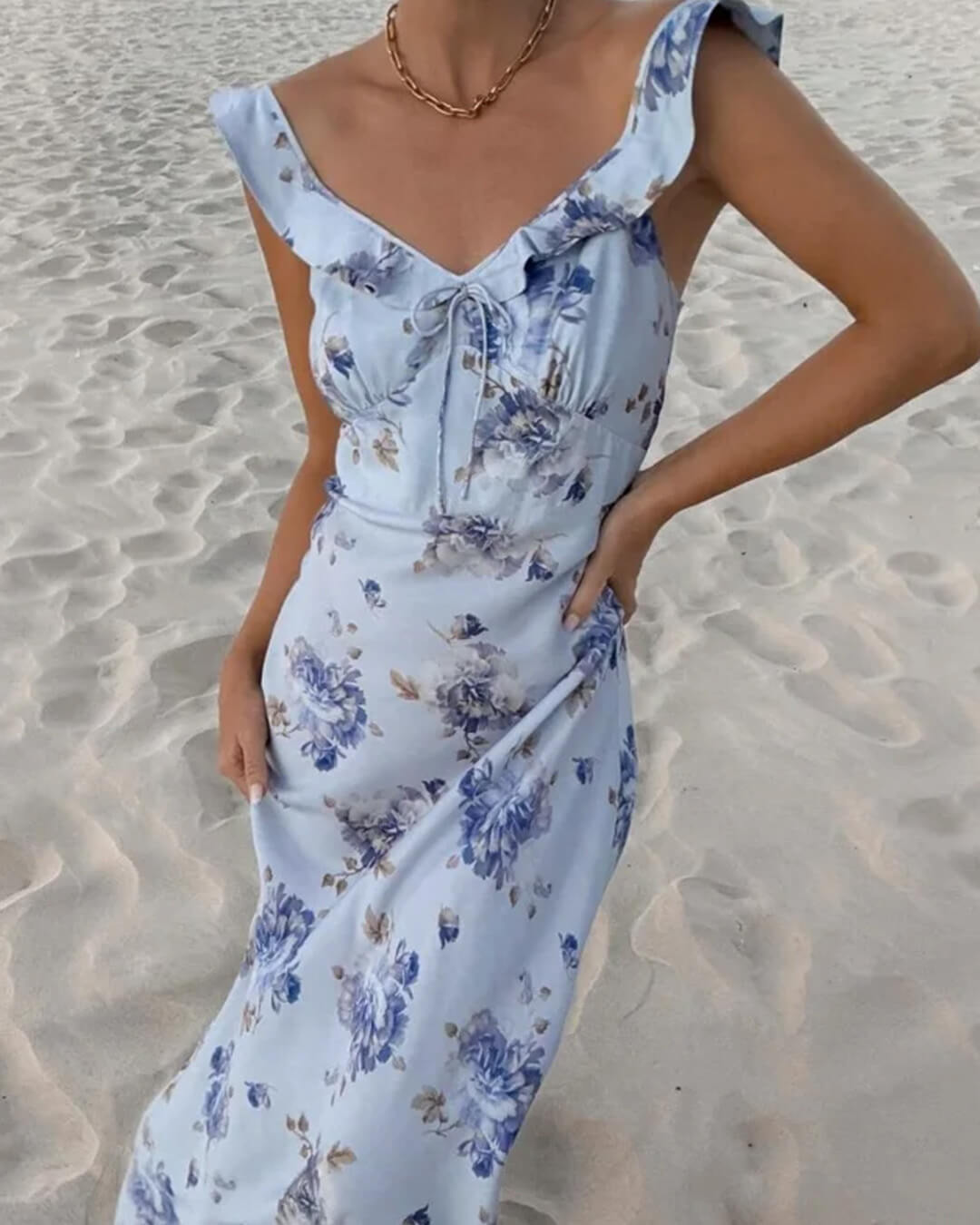 SOKYND Diana Floral Print Plunge Maxi Dress Dresses1005008832364106-;rf1773325641332446061YellowS