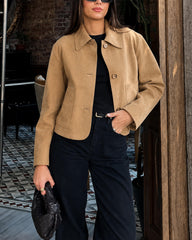 Edie Faux Suede Cropped Jacket