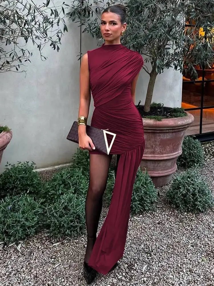 SOKYND Elaine Draped Ruched Mini Dress Dresses1005008678695665-;lP1773325644670254385KhakiS