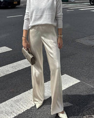 Adeltraud Wide Leg Satin Trousers