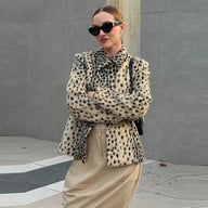 Ellen Leopard Printed Faux Fur Jacket