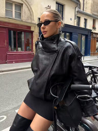 Emma Asymmetric Button Pocket Jacket
