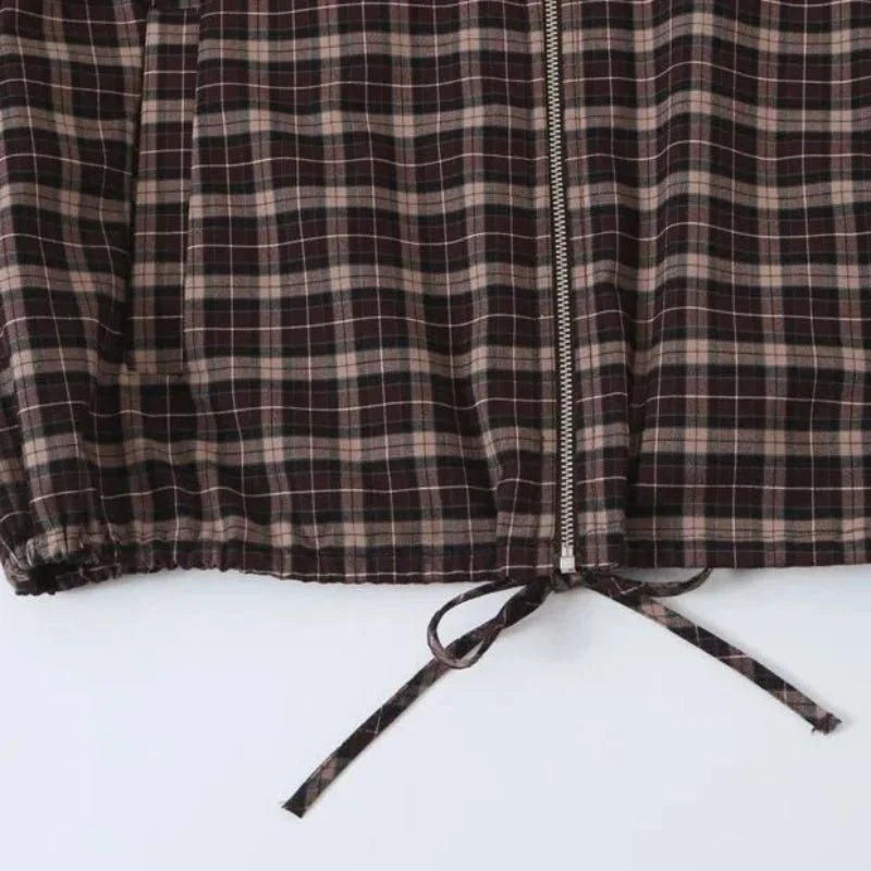 SOKYND Eva High Collar Checked Zip Jacket JacketSOKYND-180887-M-OS-75895M
