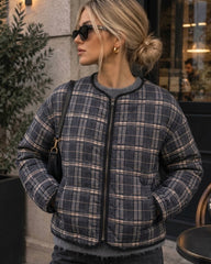 Evelyn Plaid Padded Jacket