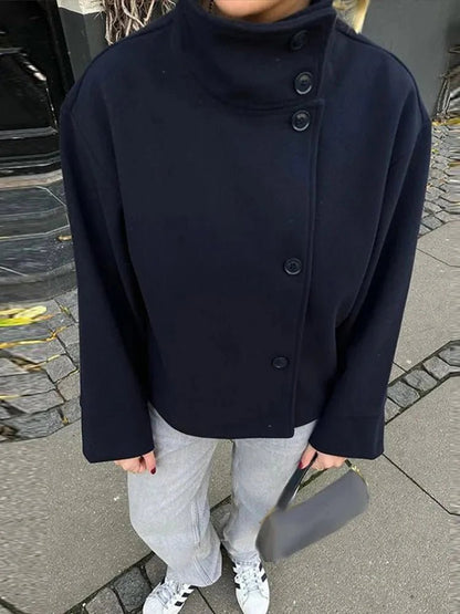 SOKYND Ezra elegant Jacket with Stand Collar Coats & Jacketsar1767356248733742265Navy BlueS