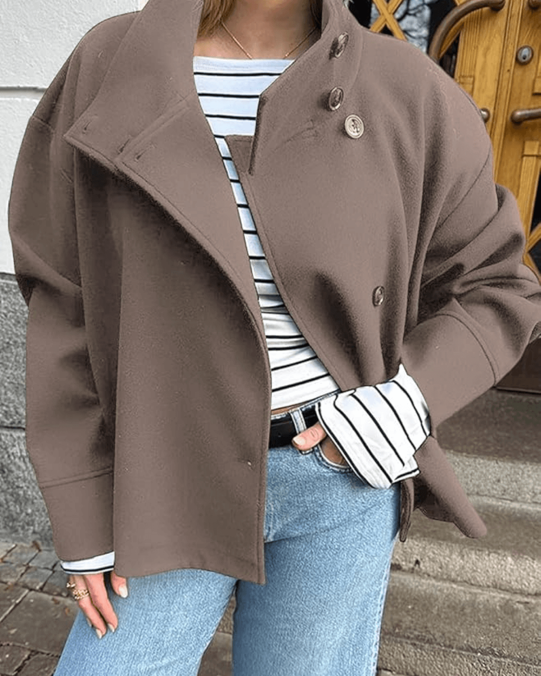 SOKYND Ezra elegant Jacket with Stand Collar Coats & JacketsEf1767356248734472770TaupeS