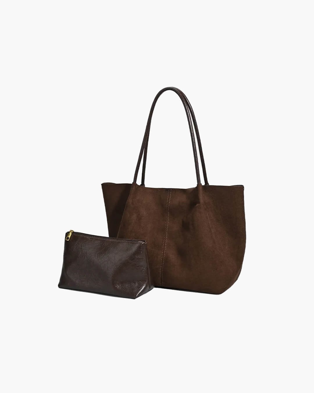 SOKYND Gina Suede Tote with Pouch BagSOKYND-414231-BRO-OS-12055Brown