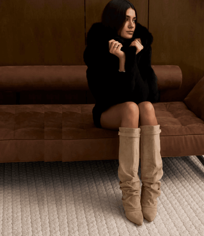 SOKYND Gloria Slouchy Faux Suede Knee High Boots BootsSOKYND-752535-BRO-34-17175Brown34