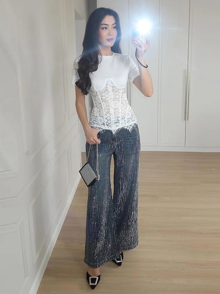 SOKYND Hailee Lace Corset Top TopsGM1772777205912503517WhiteL