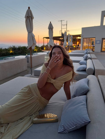 SOKYND Haley Off-Shoulder Ruched Maxi Skirt Set Matching SetsSOKYND-816791-YEL-M-81623YellowM