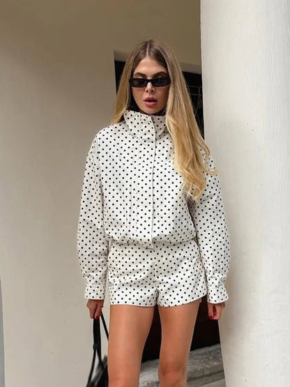 SOKYND Hera Polka Dot Jacket Coats & JacketsMu1774219786673589680WhiteS