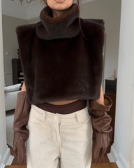 Ivonne Faux Fur Turtleneck Vest