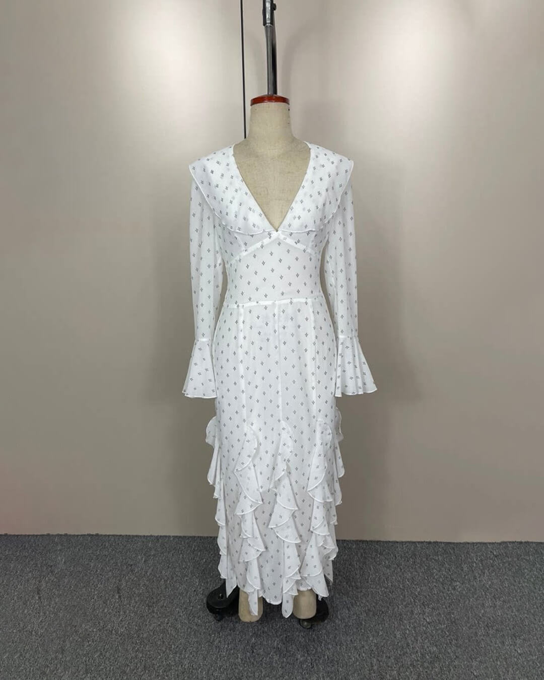 Gloria Flared Sleeve Ruffle Maxi Dress