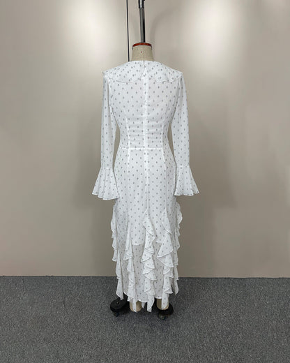 Gloria Flared Sleeve Ruffle Maxi Dress