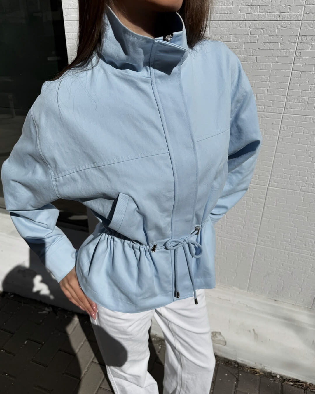 Joanna Drawstring Stand Collar Jacket