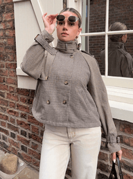 Jenny Plaid Trench Coat
