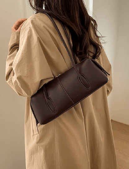 SOKYND Jessica Cylindrical Leather Shoulder Bag BagSOKYND-703639-WHI-OS-80087White