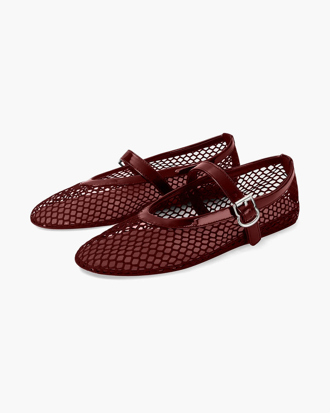 SOKYND Jessica Mesh Ballet Flats ShoesBurgundy36