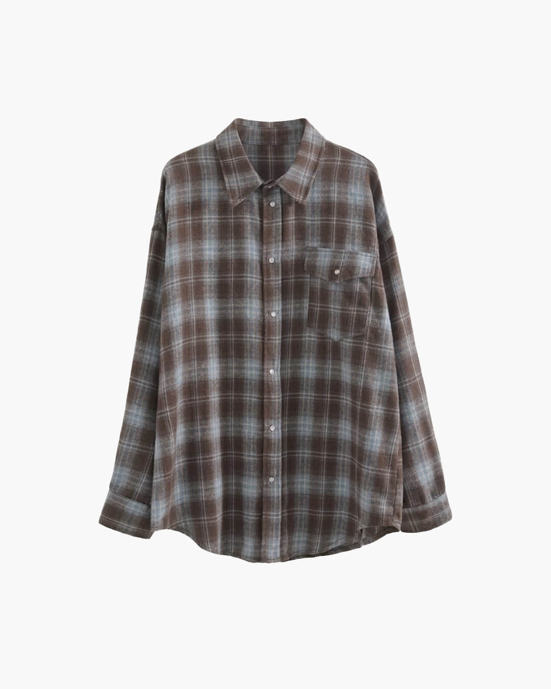 SOKYND Karen Oversized Plaid Shirt BlouseSOKYND-709143-GRA-O-62615Gray BlueOne Size