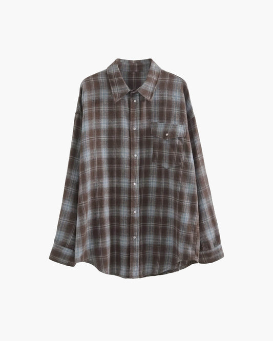 SOKYND Karen Oversized Plaid Shirt BlouseSOKYND-709143-GRA-O-62615Gray BlueOne Size