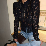 Karina Puff Sleeve Lace Blouse