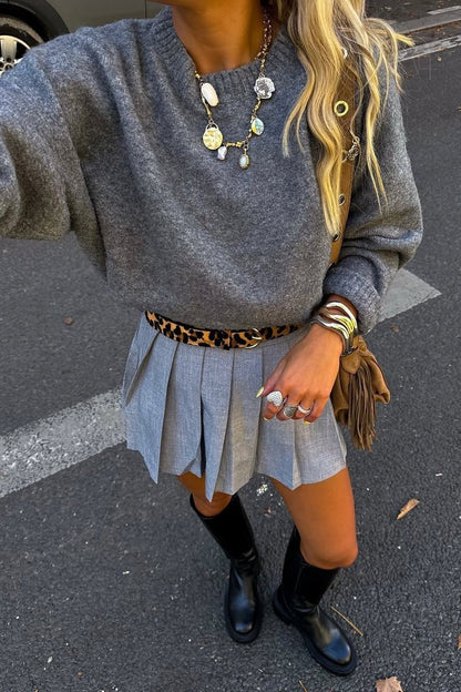 SOKYND Lara Ribbed Knit Sweater SweaterSOKYND-480535-S-GREY-96663GreyOne Size