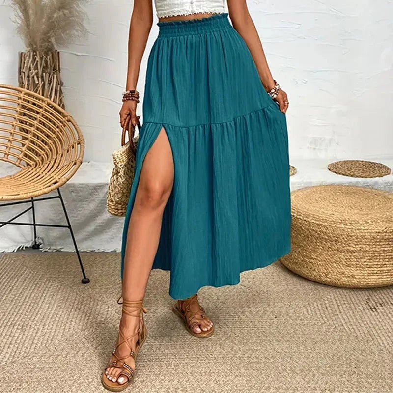 SOKYND Lavinia Bohemian Midi Ruffle Skirt SkirtsSOKYND-276567-BLA-S-41239BlackS