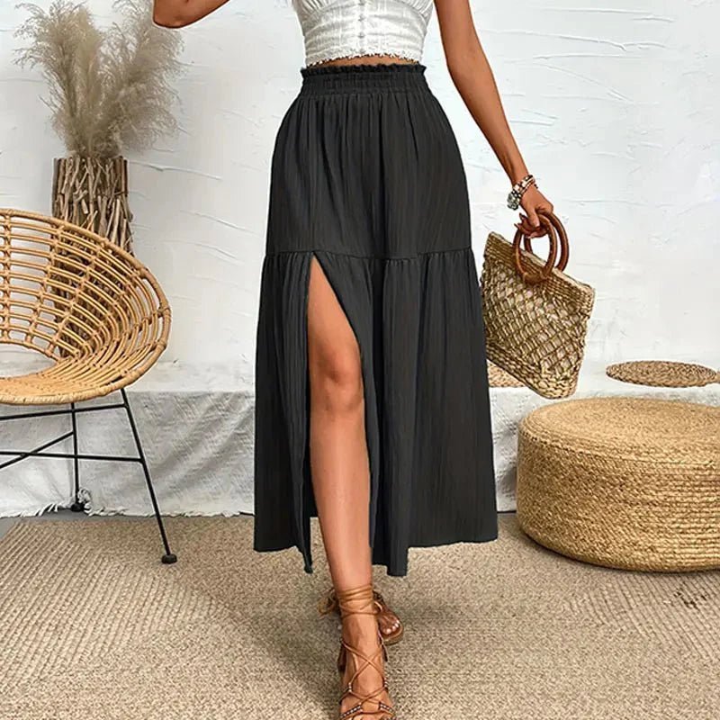 SOKYND Lavinia Bohemian Midi Ruffle Skirt SkirtsSOKYND-276567-BLA-S-41239BlackS
