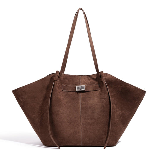 Leah Bat-Wing Suede Tote Bag
