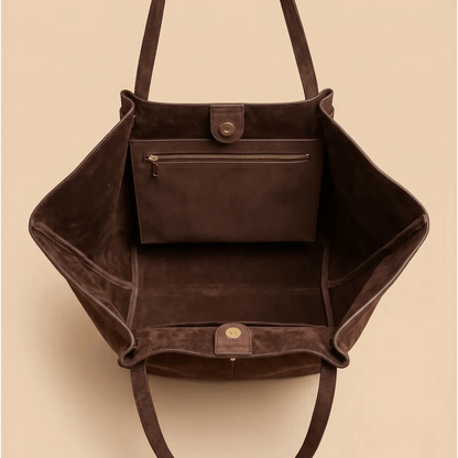 SOKYND Leah Bat-Wing Suede Tote Bag BagSOKYND-856471-BRO-OS-95767Brown