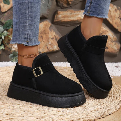 SOKYND Lena Slip-On Suede Platform Ankle Booties ShoesSOKYND-016215-BLA-37-63319Black37