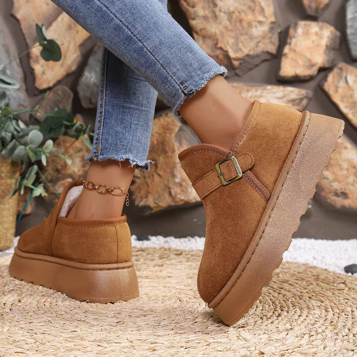SOKYND Lena Slip-On Suede Platform Ankle Booties ShoesSOKYND-016215-ORA-37-25463Camel37