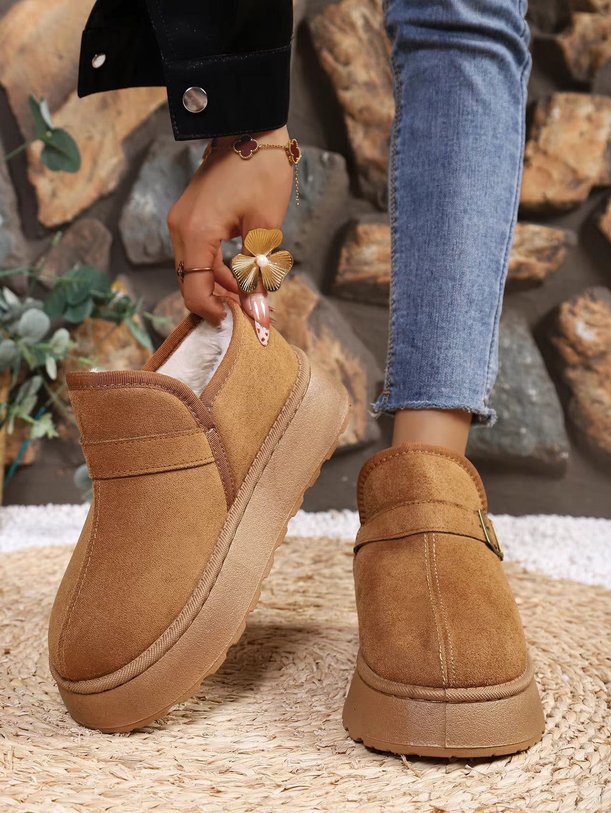 SOKYND Lena Slip-On Suede Platform Ankle Booties ShoesSOKYND-016215-ORA-38-58231Camel38