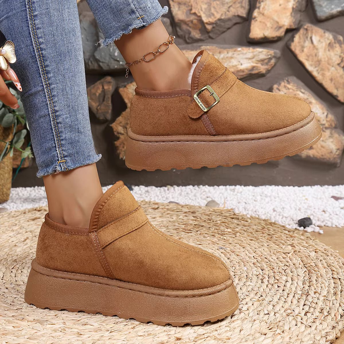 SOKYND Lena Slip-On Suede Platform Ankle Booties ShoesSOKYND-016215-ORA-39-90999Camel39