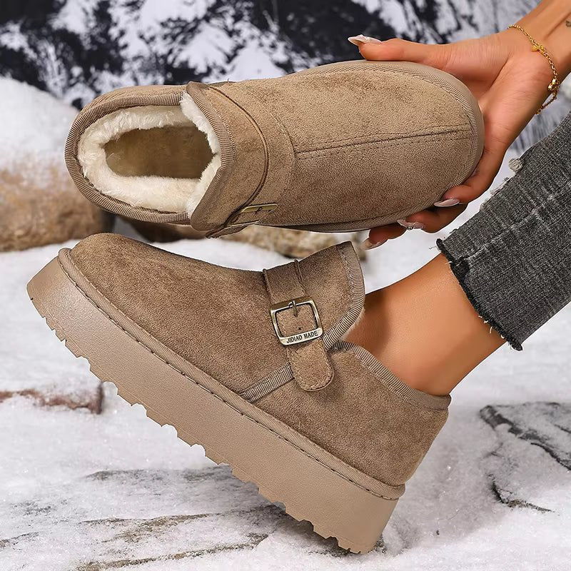 SOKYND Lena Slip-On Suede Platform Ankle Booties ShoesSOKYND-016215-BRO-37-87607Taupe37