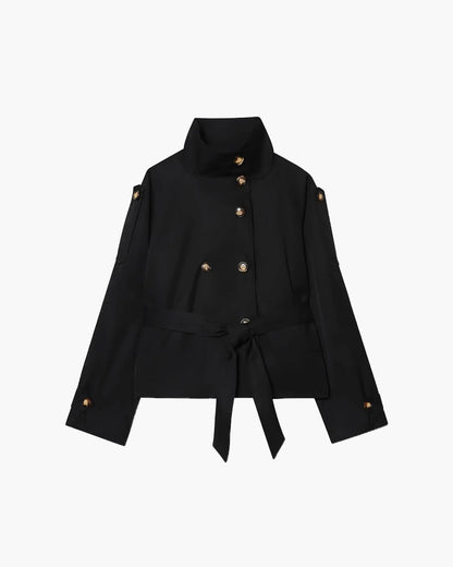 SOKYND Lisette Cropped Trench Coat Coats & JacketsmI1767625273838550251BlackS
